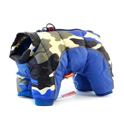 Water Resistant Dog Parka and Winter Coat with Back Zip, Reflective Strip and Stainless Steel Leash Ring, Sizes S to 4XL in 7 Colors