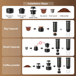 Portable Espresso Coffee Maker | Wireless 3-in-1 Portable Espresso Machine with 20-Bar Pressure & USB Rechargeable Design for Travel, Car & Home