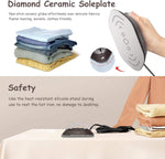 Tuzwa Mini Travel Iron – Compact Portable Clothes Iron with Foldable Handle, Fast Heating & Dry/Wet Ironing
