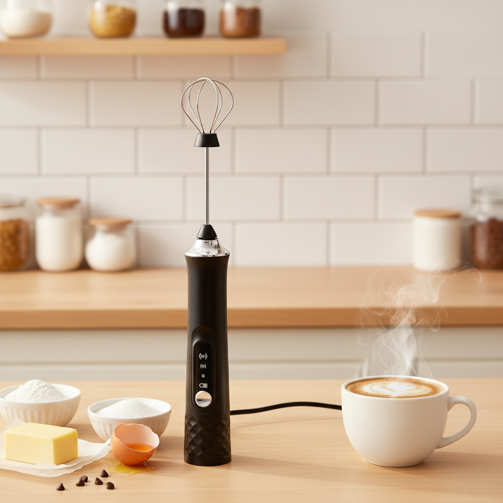 Tuzwa Handheld Milk Frother | USB Rechargeable Electric Milk Frother for Lattes, Cappuccino, Matcha & Coffee Drinks
