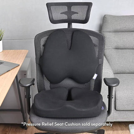 Lumbar Pillow for Lower Back Pain Relief, Memory Foam Lumbar Pillow with Strap for Office Chair