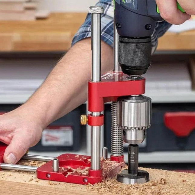 Drilling Locator, Adjustable Drill Guide for Straight Holes up to 2 Inch, Woodworking Locator for Carpentry