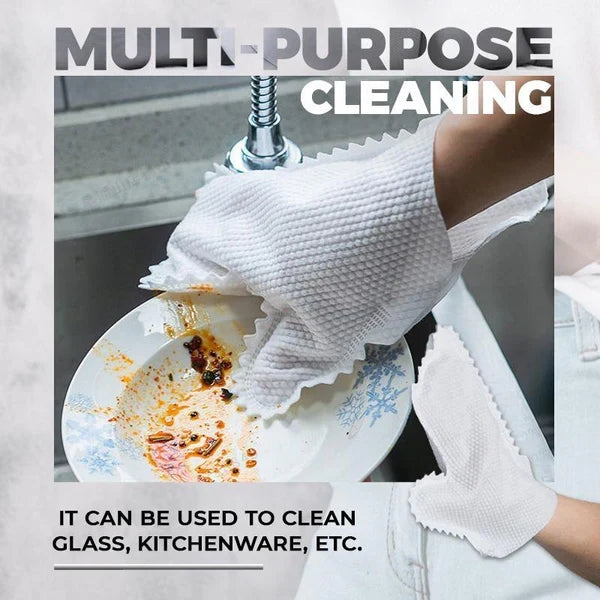 Cleaning Gloves for Dusting, Reusable Duster Gloves for Wet and Dry Cleaning, Hand Duster for Furniture and Glass