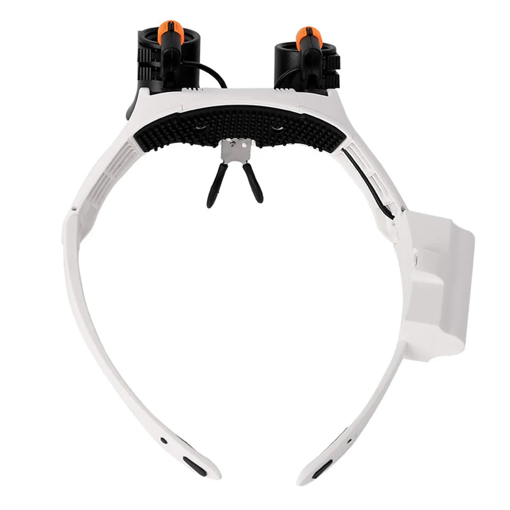 Tuzwa LED Magnifying Glasses with Adjustable Lens – High-Definition Hands-Free Magnifier Eyewear for Reading, Crafts & Detailed Work