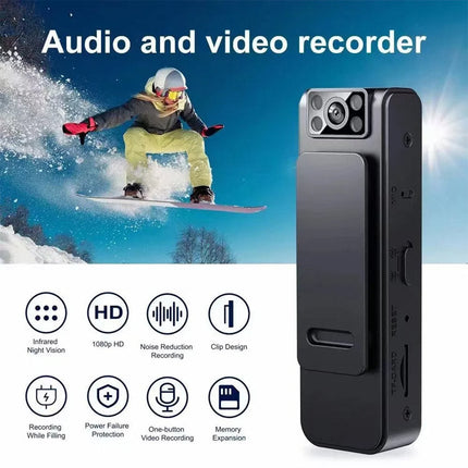 Body Camera with Audio, Wearable Camera with Time Lapse and Magnetic Clip