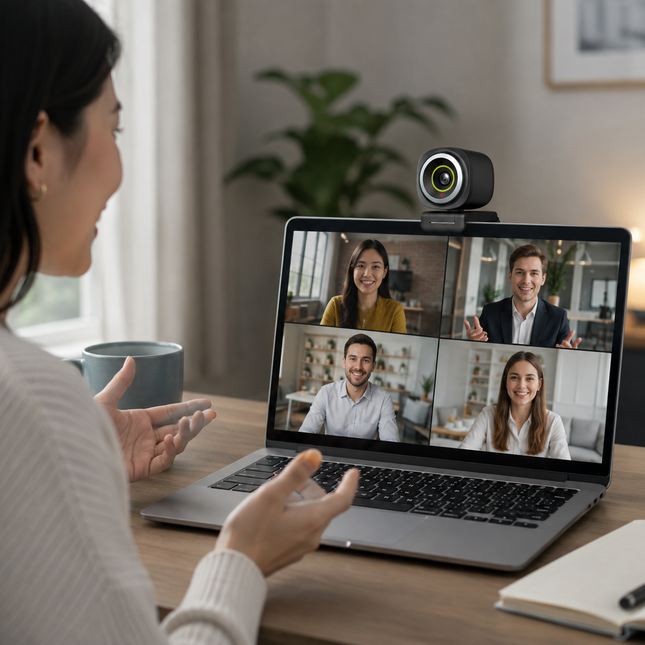 Webcam with Microphone, 1080p Webcam with 60fps HD Video and Autofocus, USB Web Camera for PC and Laptop Streaming