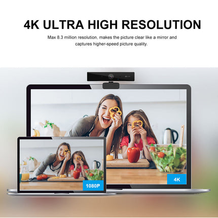 4K Webcam with Microphone, Autofocus Streaming Camera for Video Calls