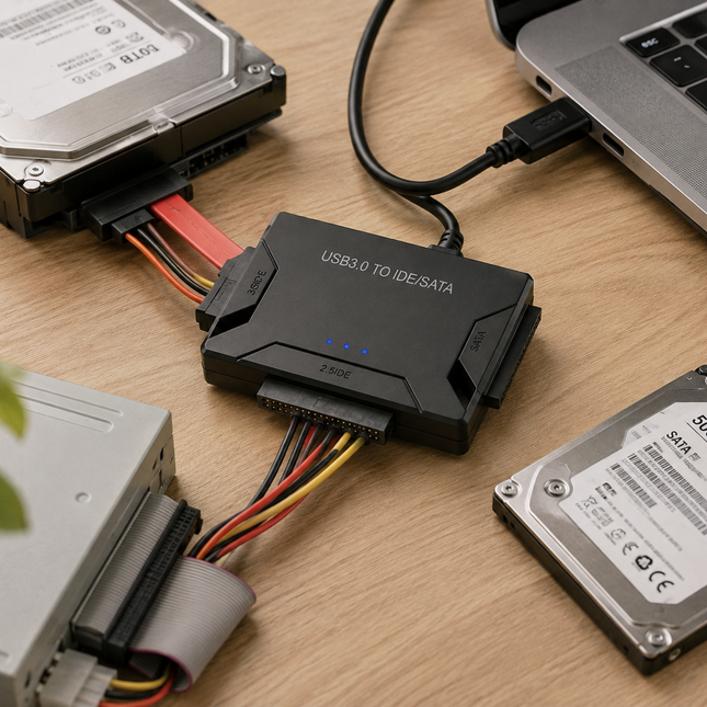 SATA to USB Adapters and IDE to USB Adapter, USB 3.0 Hard Drive Reader for 2.5 and 3.5 inch HDD, SSD, CD and DVD Drives