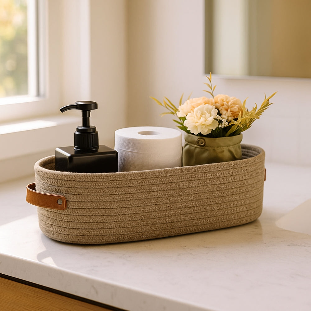 Harper Woven Storage Basket Organizer with Dual Handles | Stylish Solution for Home Organization 0