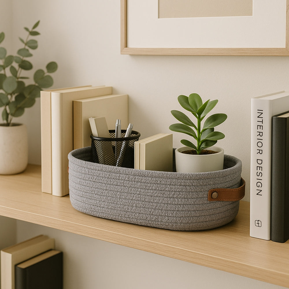 Harper Woven Storage Basket Organizer with Dual Handles | Stylish Solution for Home Organization 4