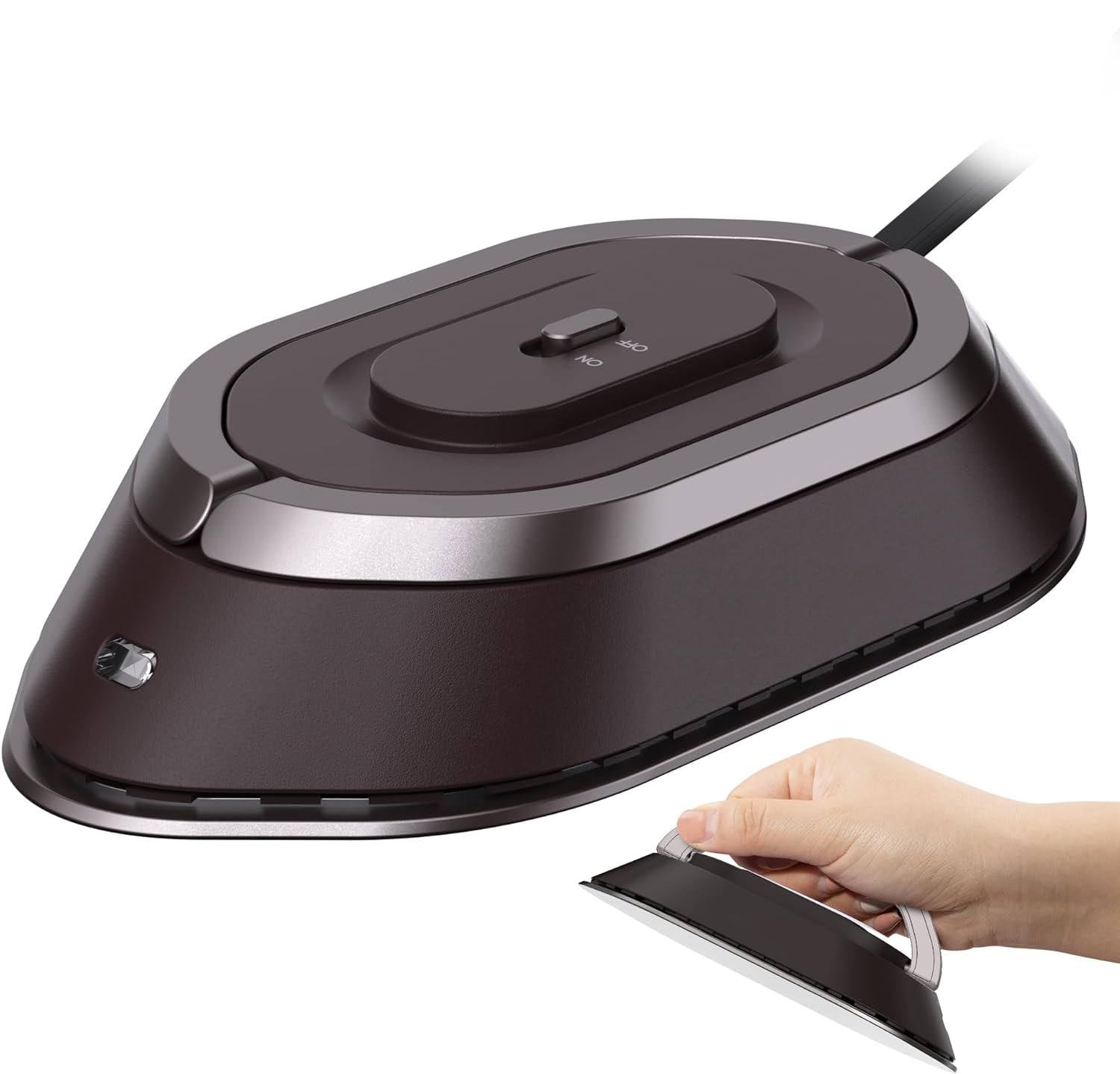 Tuzwa Mini Travel Iron – Compact Portable Clothes Iron with Foldable Handle, Fast Heating & Dry/Wet Ironing