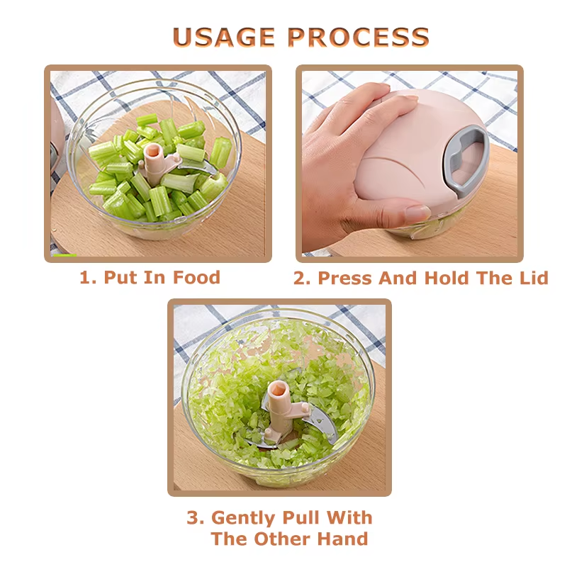 Tuzwa Manual Meat Mincer & Garlic Chopper | Hand Crank Food Processor with Easy Rotate Handle for Meat, Garlic, Vegetables & Nuts