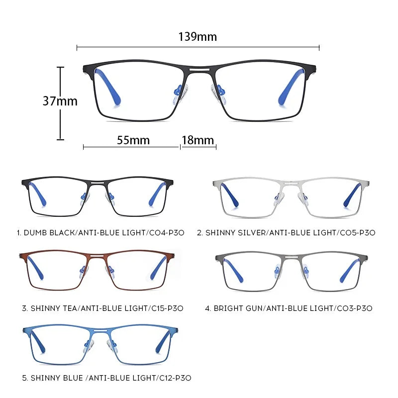 Tuzwa Blue Light Blocking Glasses for Men – Rectangle Computer Glasses for Screen Use with Lightweight Frame