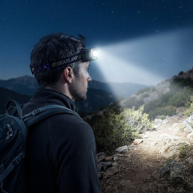 Rechargeable Headlamp with 1000 Lumens, Waterproof LED Headlamp Flashlight for Camping and Hiking, Running Headlamp
