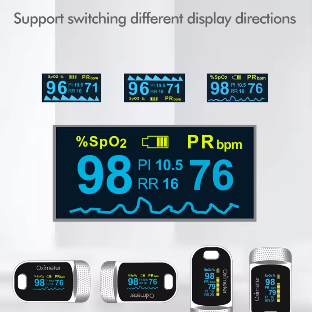 HealthTech | Oximeter & Blood Glucose Monitor with OLED Display | Compact Health Tracking Kit 8