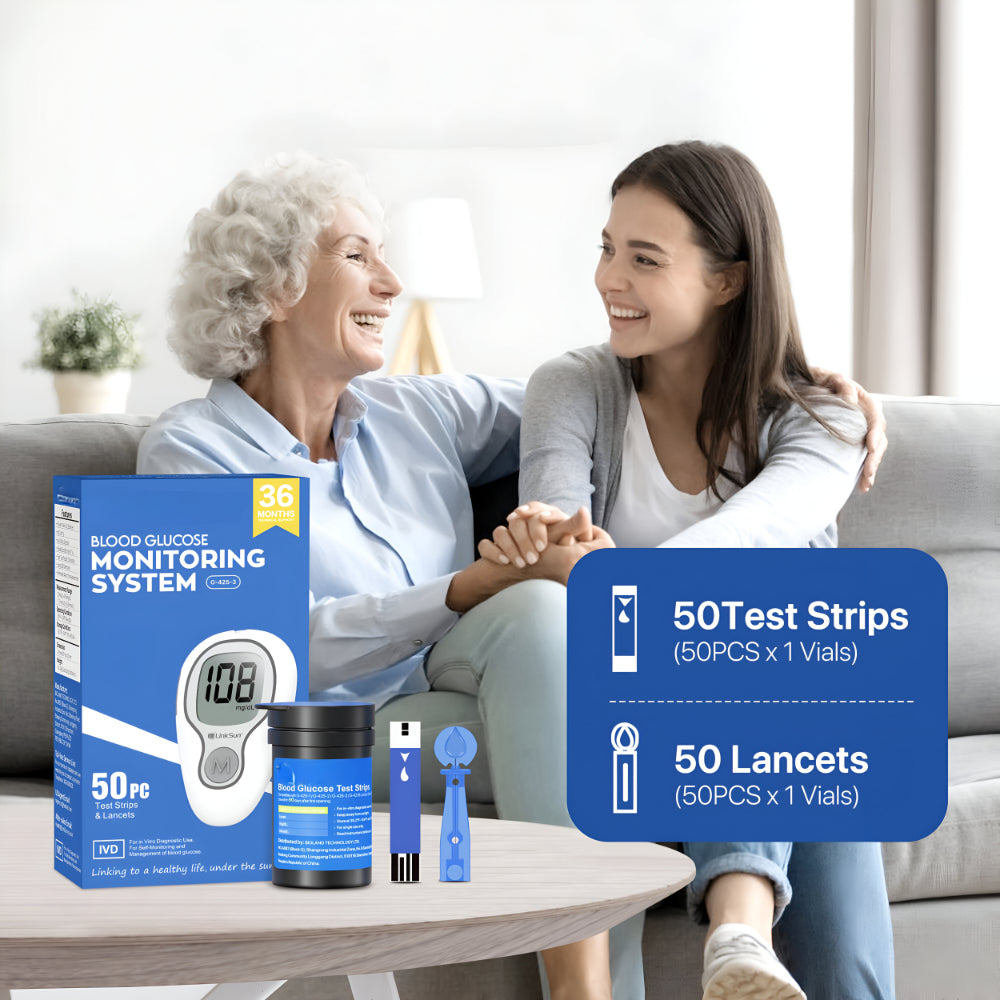 HealthTrack | Blood Glucose Monitor Kit with Digital Display & Compact Design | Complete Testing Set for Easy Home Monitoring 0