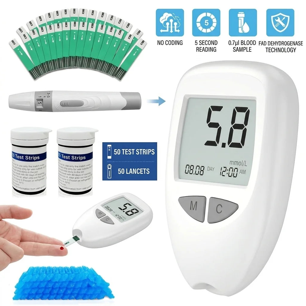 Health Tracker Bundle | Digital Blood Glucose Monitor & Oxygen Level Device with LED Display | Portable Fingertip Tools for Accurate Health Management 2