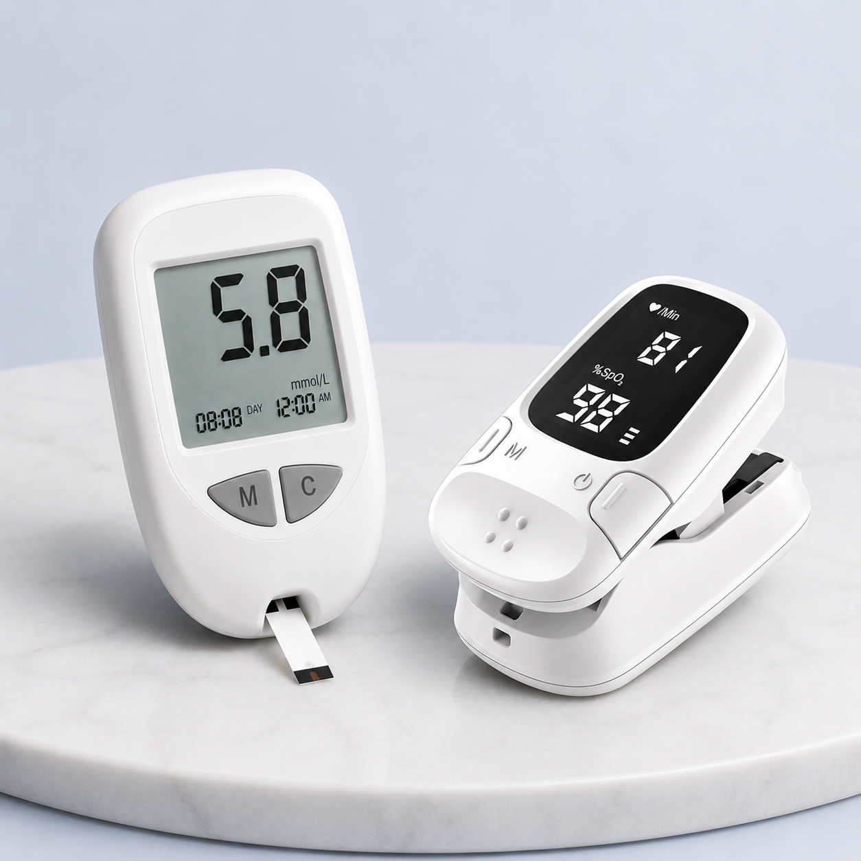 Health Tracker Bundle | Digital Blood Glucose & Oxygen Monitor with LED Display | Non-Invasive Device for Accurate Health Monitoring 1
