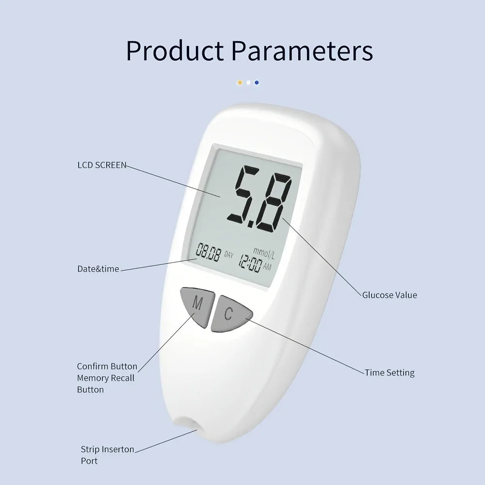 Health Tracker | Blood Glucose & Pulse Oximeter with OLED Display | Compact Device for Accurate Health Monitoring 8