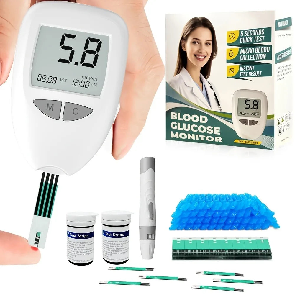 Health Tracker | Digital Blood Glucose Monitor & Oxygen Level Device with LED Display | Compact Fingertip System for Accurate Health Readings 8