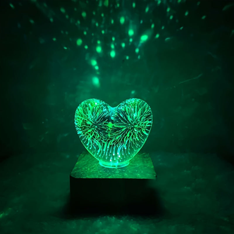 Heartflare | Heart Shaped LED Lamp with 3D Firework Effect | USB Powered for Cozy Ambiance 4