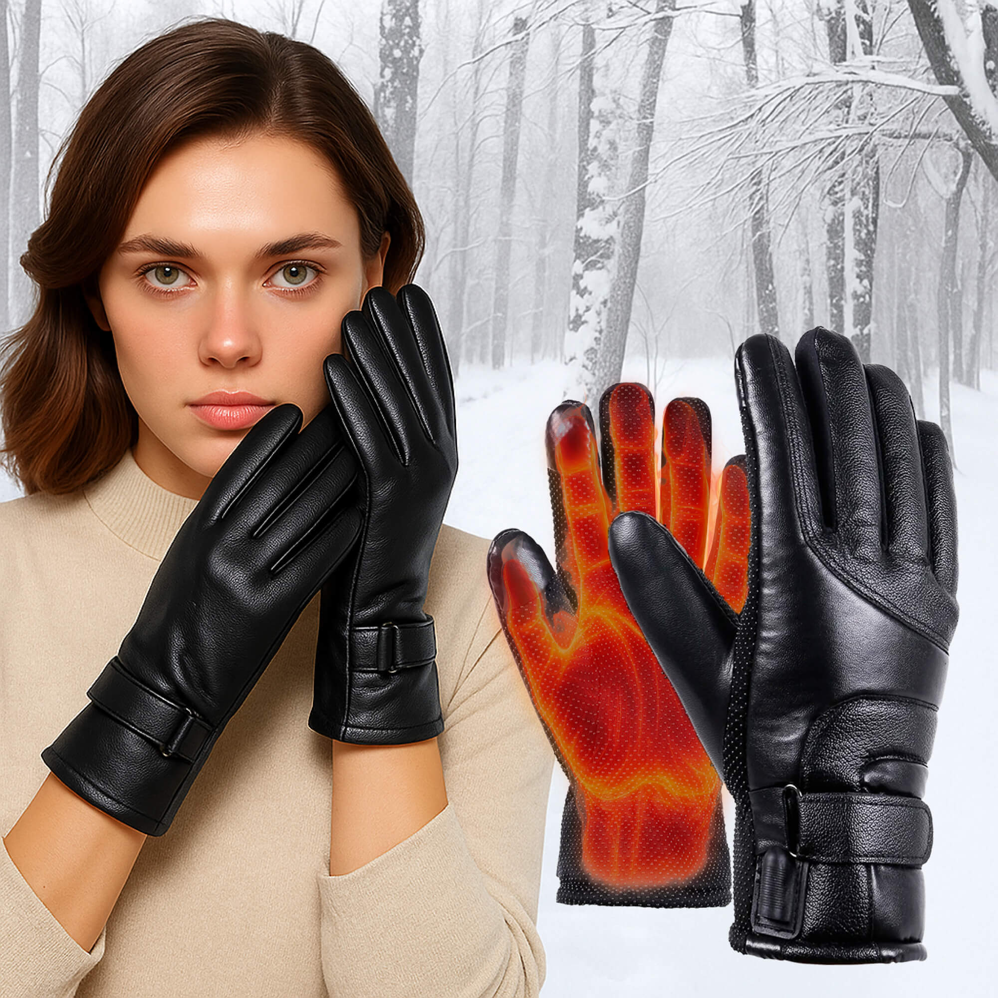 Heated Gloves for Women | USB Rechargeable Thermal Gloves with Touch Screen Compatibility | Waterproof Design for Outdoor Comfort 0