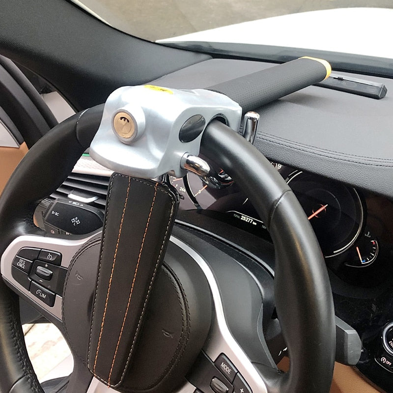 Heavy Duty Car Steering Wheel Lock | Three-Directional Locking System for Maximum Theft Protection 0