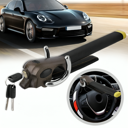 Heavy Duty Car Steering Wheel Lock | Three-Directional Locking System for Maximum Theft Protection 2