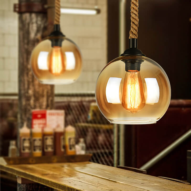 HempGlow | Stylish Modern Glass Globe Kitchen Pendant Lighting Fixture 0