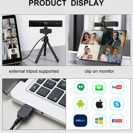 4K Webcam with Microphone, USB Webcam for PC – image 7