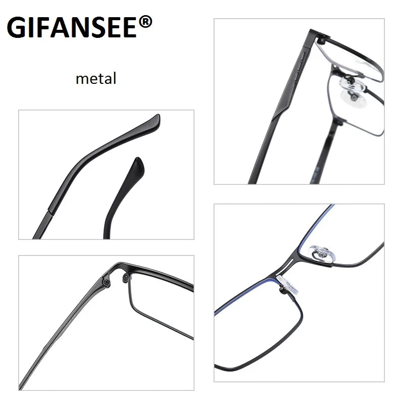 Tuzwa Blue Light Blocking Glasses for Men – Rectangle Computer Glasses for Screen Use with Lightweight Frame
