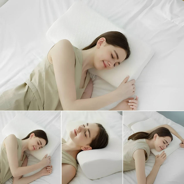 Side Sleeper Pillow, Ergonomic Memory Foam Pillow for Neck Pain Relief, Cervical Pillow for Back Sleepers