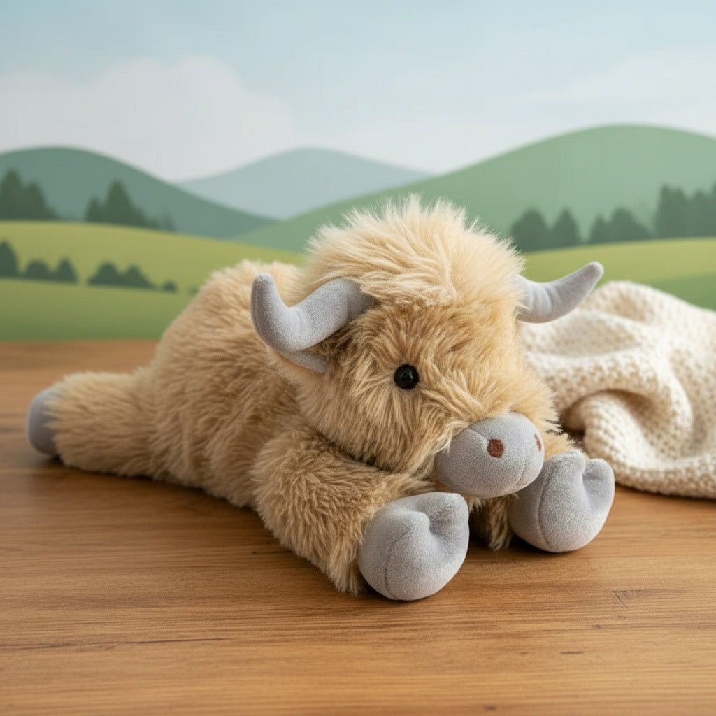 Highland Cow Plush Toy | Super Soft Stuffed Animal with Cozy Huggable Design | Perfect Gift for All Ages 0