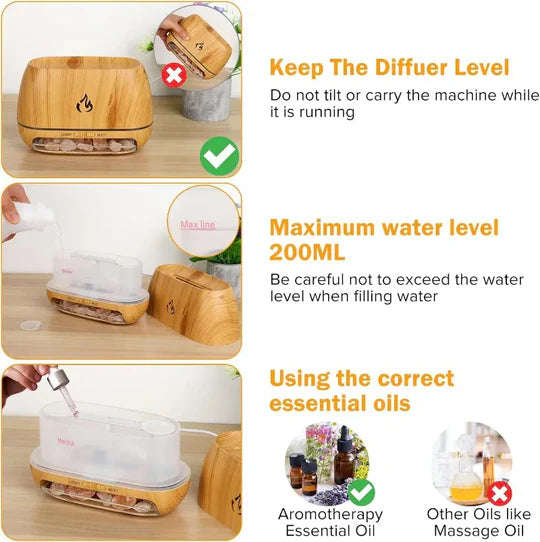 Himalayan Salt Stone Aroma Diffuser | 3-in-1 Humidifier with LED Mood Lighting for Relaxation 5