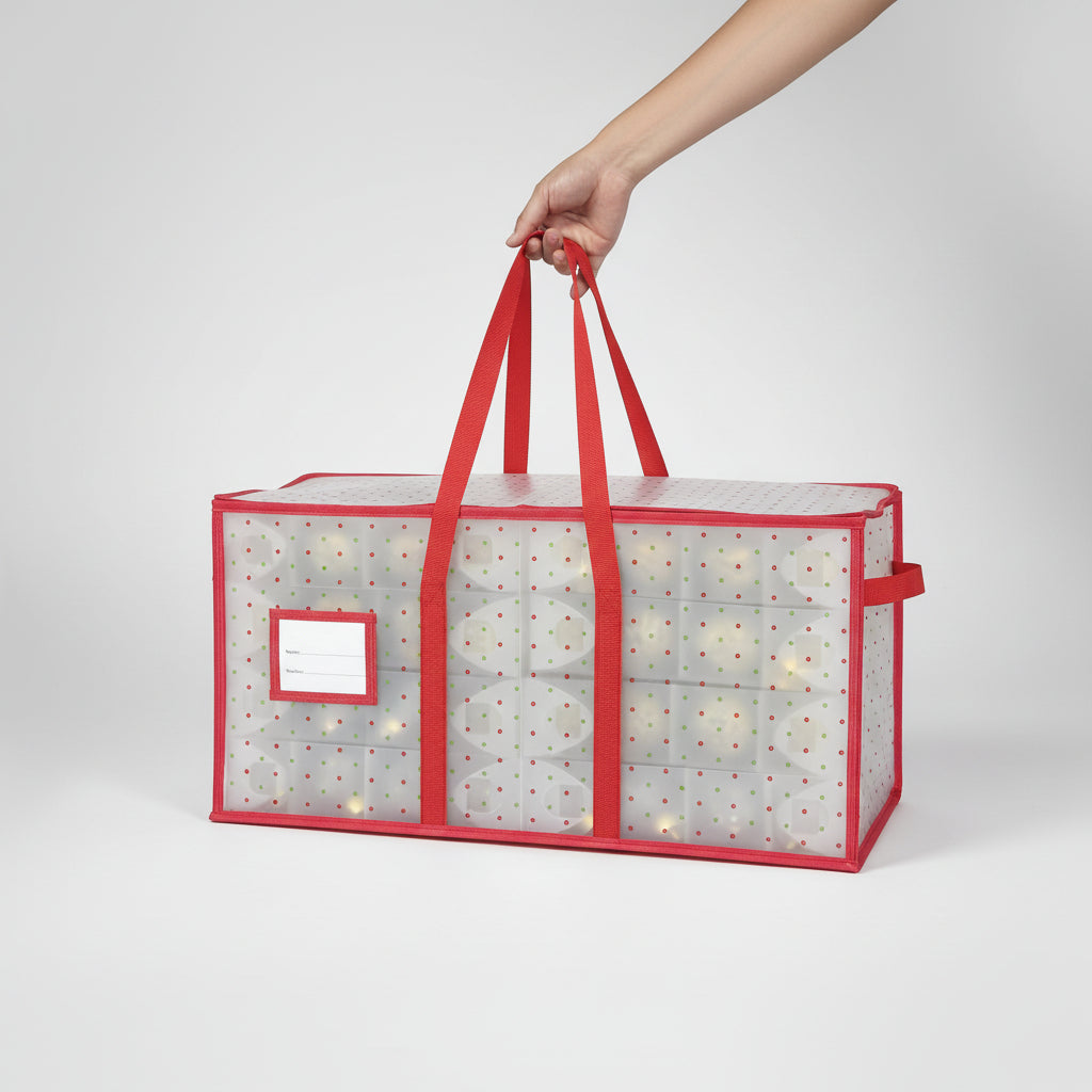 Holiday Storage Box | Large Zippered Organizer for 128 Ornaments 7