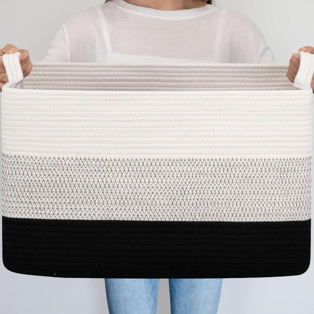 Home Essentials | Oversized Woven Storage Basket with Durable Handles | Spacious Design for Efficient Organization 0