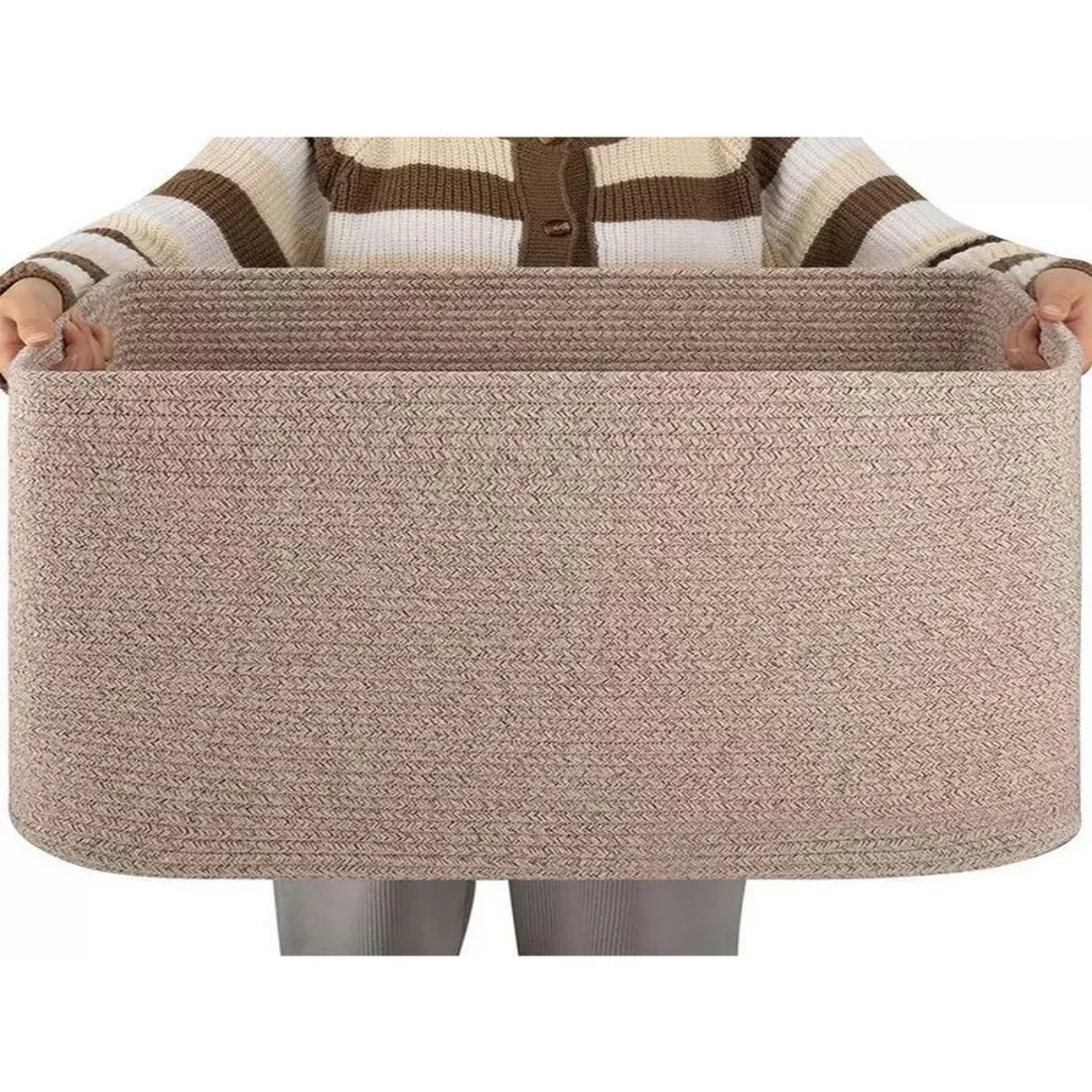 Home Essentials | Oversized Woven Storage Basket with Durable Handles | Spacious Design for Efficient Organization 7