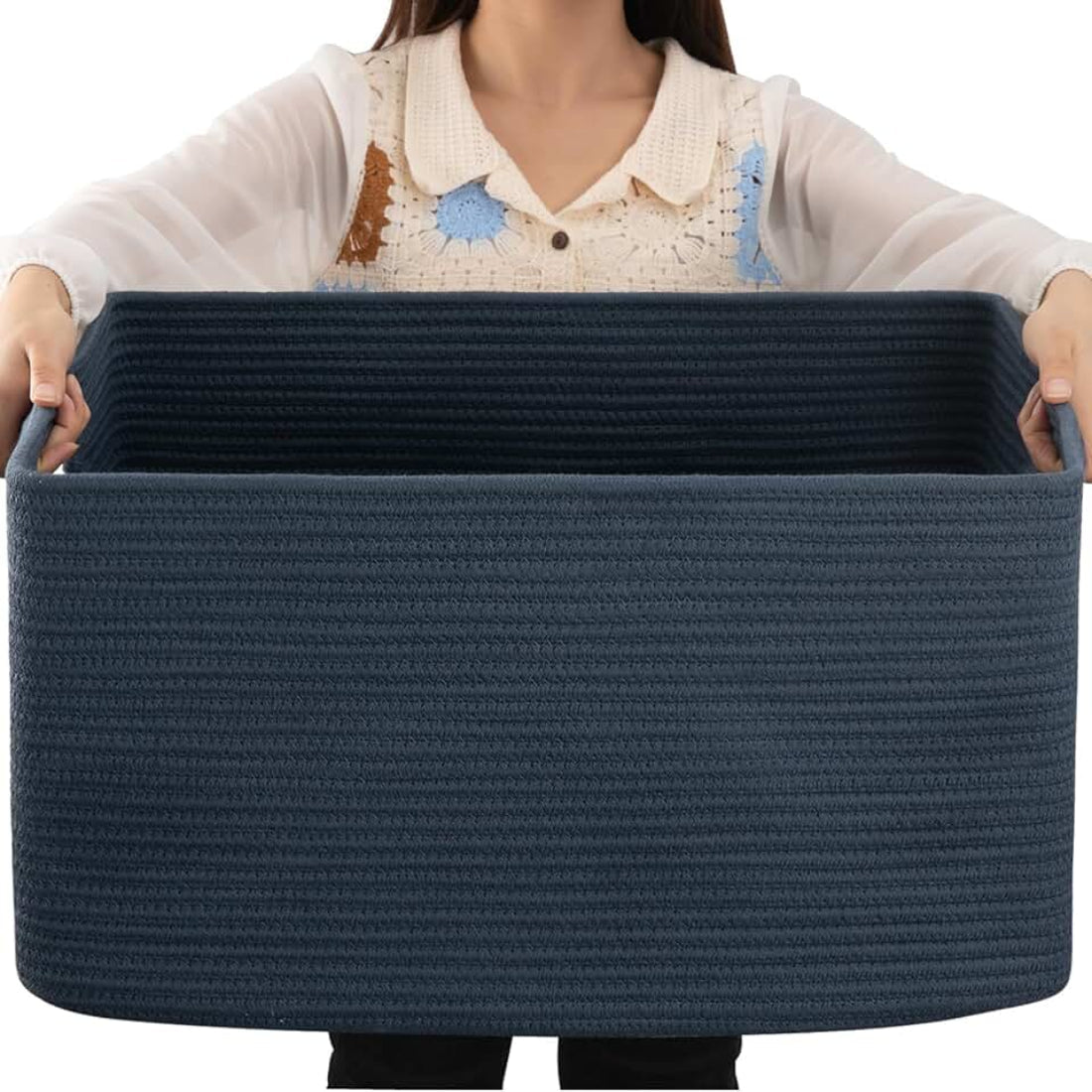 Home Essentials | Oversized Woven Storage Basket with Durable Handles | Spacious Design for Efficient Organization 9