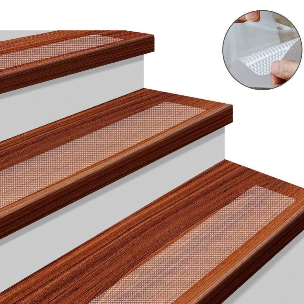 Home Safety | Clear Non-Slip Stair Tread Strips with Textured Grip | Durable Solution for Enhanced Stability 0
