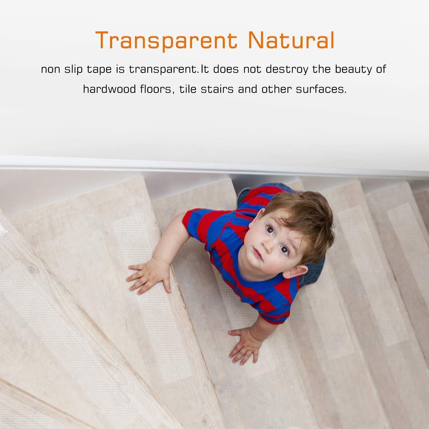 Home Safety | Clear Non-Slip Stair Tread Strips with Textured Grip | Durable Solution for Enhanced Stability 5