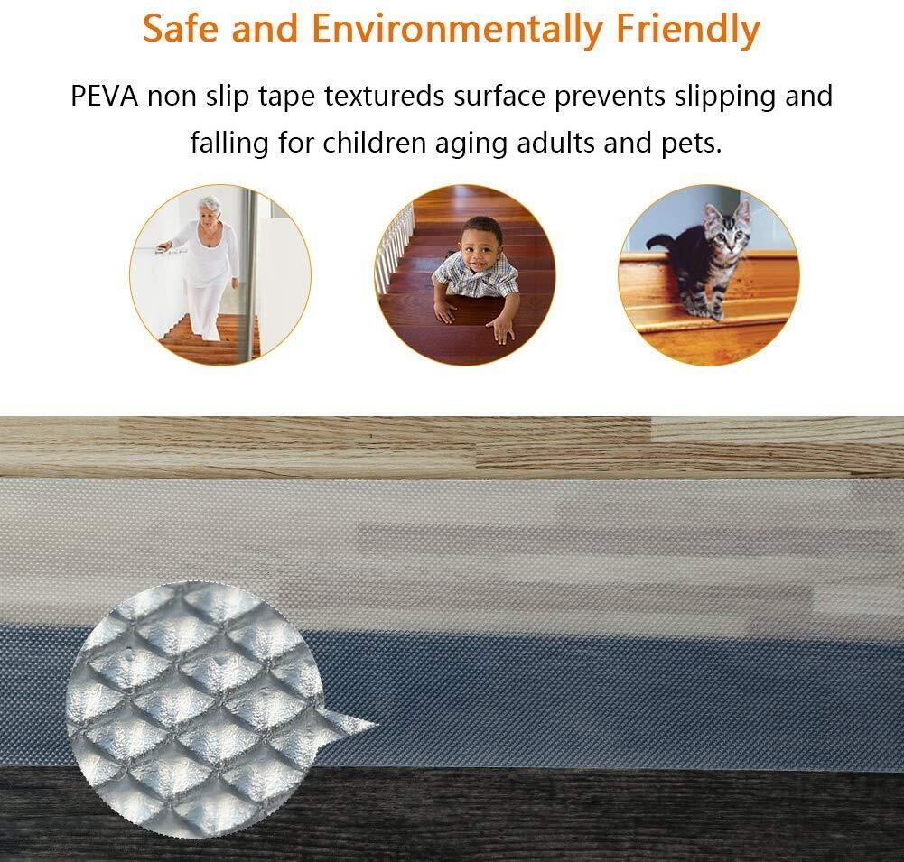 Home Safety | Clear Non-Slip Stair Tread Strips with Textured Grip | Durable Solution for Enhanced Stability 6