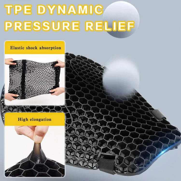 HoneyRide | 3D Honeycomb Motorcycle Seat Cushion with Shock Absorption | Breathable Design for Ultimate Comfort 6