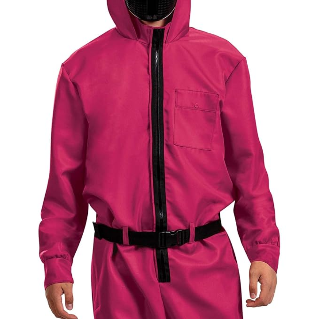 Hooded Jumpsuit Costume Set with Full Face Mask | Complete Halloween Look for All Ages 6
