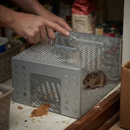 Mouse Trap, Humane Mouse Trap Cage for Indoor and Outdoor, Reusable Live Catch Rat Trap with Sliding Door