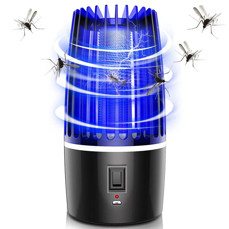 Tuzwa Rechargeable Mosquito Trap with 4000mAh Battery – 360° Suction Insect Killer with LED Light for Indoor & Outdoor Use