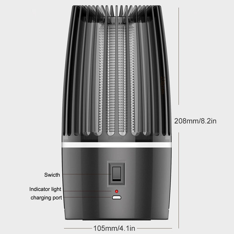 Tuzwa Rechargeable Mosquito Trap with 4000mAh Battery – 360° Suction Insect Killer with LED Light for Indoor & Outdoor Use