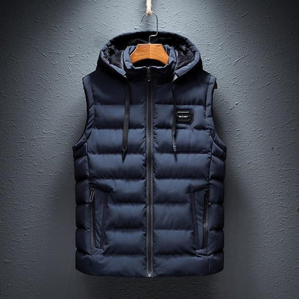 Hooded Vest for Men, Sleeveless Hoodie and Gilet in Cotton Blend, Mens Vest and Womens Vest for Spring and Fall