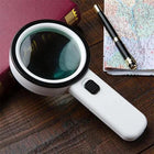 Handheld Magnifier with LED Light, 30X Magnifying Glass with Light, Large Lighted Magnifying Glass for Reading