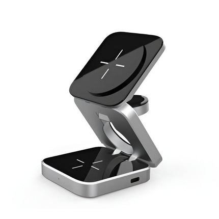 Magnetic Wireless Charger 3 in 1, Multi Device Charging Station for iPhone and AirPods, Magnetic Phone Charger