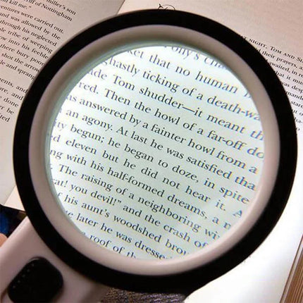 Handheld Magnifier with LED Light, 30X Magnifying Glass with Light